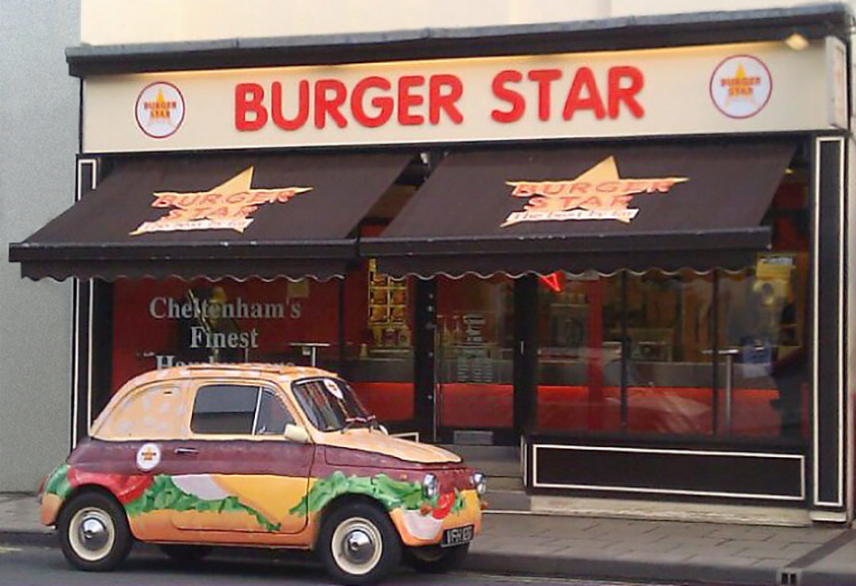burgerstar shopfront car
